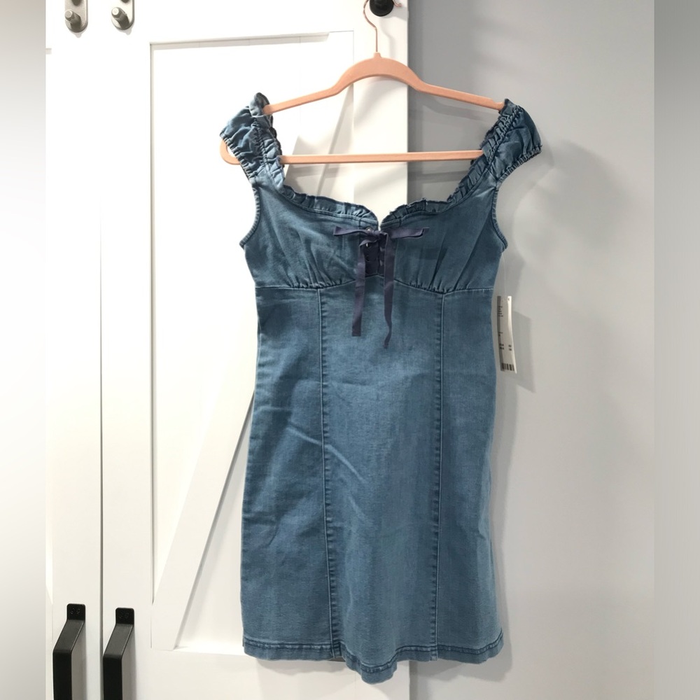 Urban Outfitters Jean Off Shoulder Dress